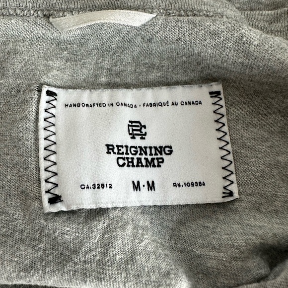 Reigning Champ Classic Gray Cotton T-shirt Size M - Picture 4 of 9